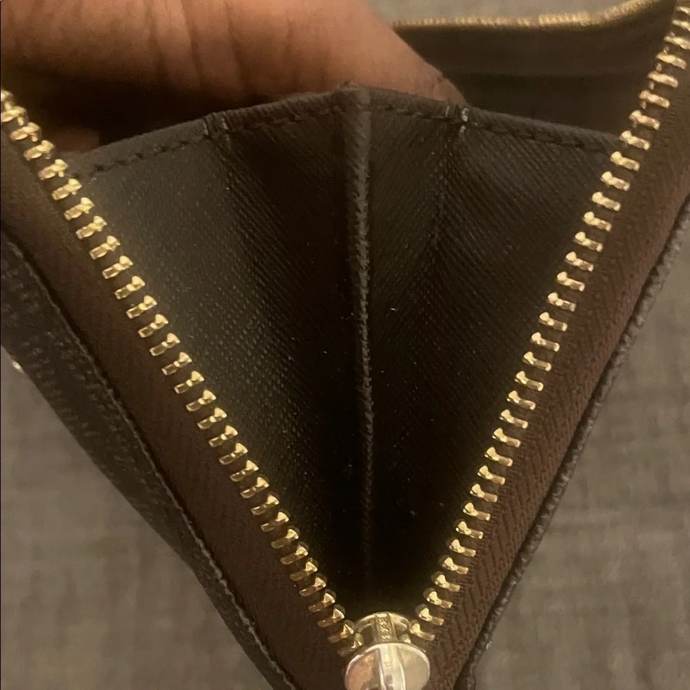 Michael Kors Signature Dark Brown Zip-Around Wallet - Picture 15 of 16